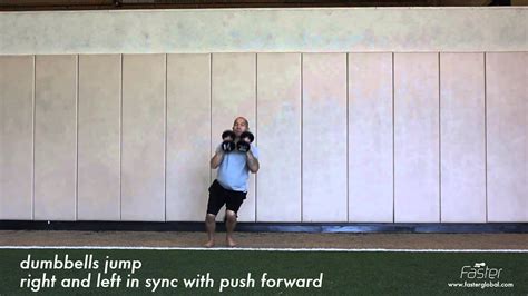 Dumbbells Jump Right And Left In Sync With Push Forward Youtube