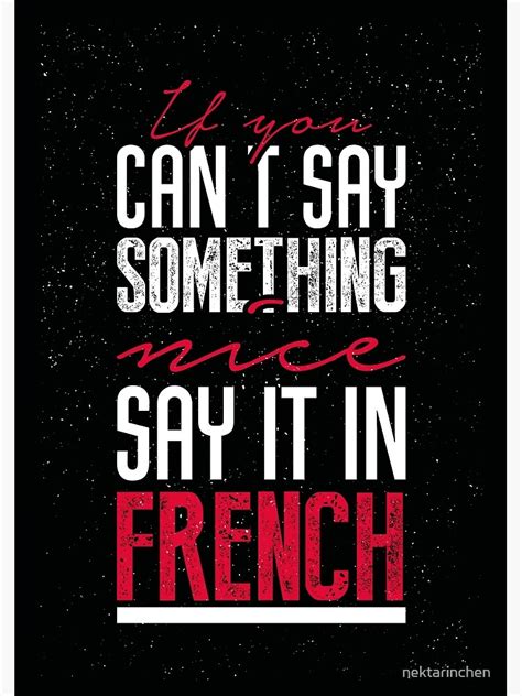 If You Cant Say Something Nice Say It In French Art Print By