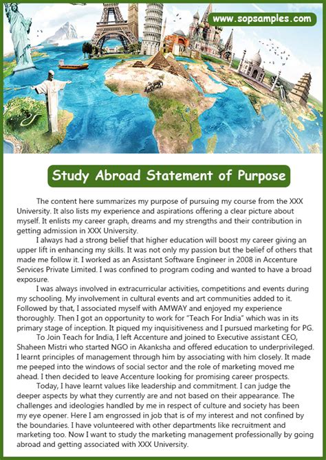 Study Abroad Statement Of Purpose Sample By Paultayloors On Deviantart