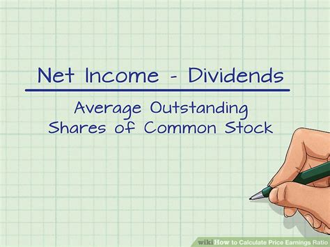 The market price per share formula says this is equal to the total value of the company, divided by the number of shares. Expert Advice on How to Calculate Price Earnings Ratio ...