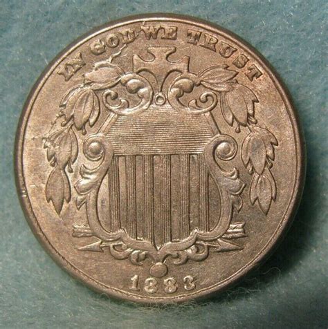 1883 Shield Nickel Au Us Coin Coins Things To Sell Us Coins