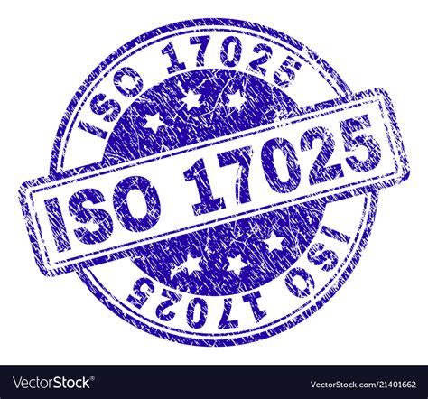 Grunge Textured Iso 17025 Stamp Seal Royalty Free Vector