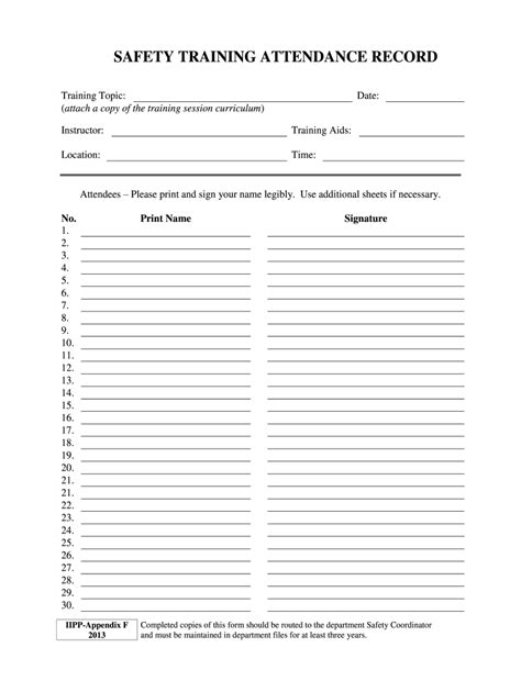 Safety Training Sign In Sheet Complete With Ease Airslate Signnow