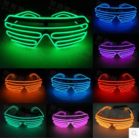 party lighting shutter shade glasses night glow diy single color light glasses led glasses for