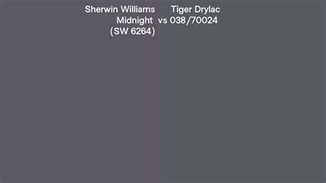 Sherwin Williams Midnight SW 6264 Vs Tiger Drylac 038 70024 Side By