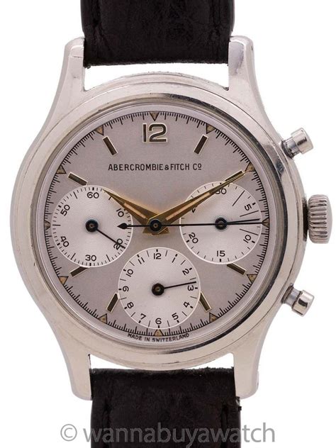 heuer abercrombie and fitch ref 2444 chronograph circa 1950 s chronograph leather watch travel