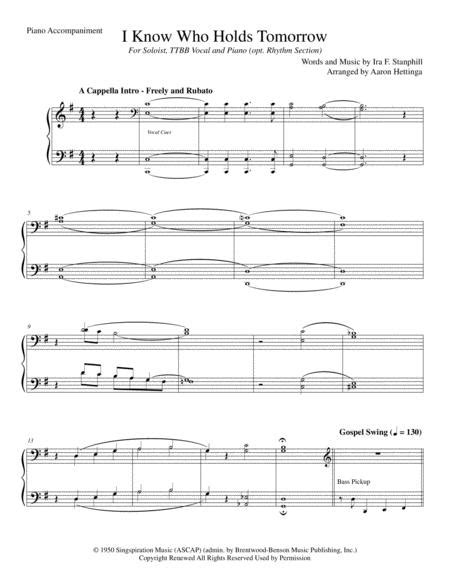 I Know Who Holds Tomorrow By Ira F Stanphill Digital Sheet Music For