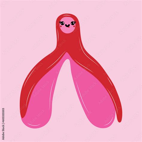 Reproductive System Of The Clitoris With Kawaii Eyes Clitoral Glans Feminism Theme And Female