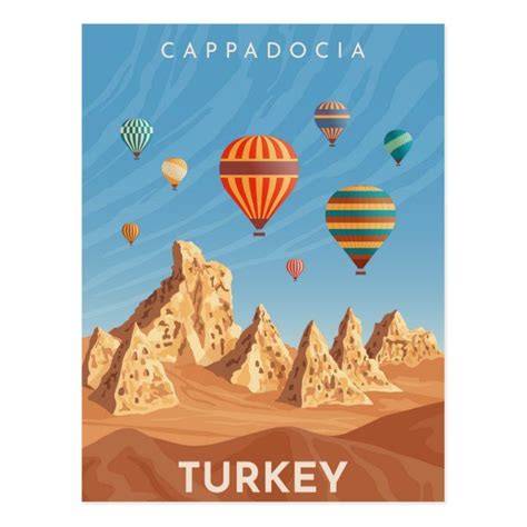 Cappadocia Turkey Travel Postcard Zazzle Cappadocia Turkey Travel