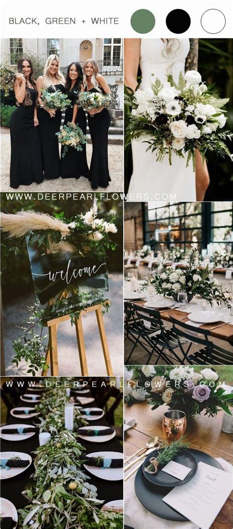 36 Black Green And White Wedding Color Ideas For Spring Black White