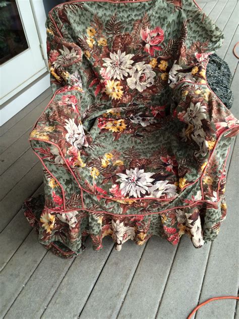 Bark Cloth Slip Cover Shabby Chic Chair Slipcover County Etsy