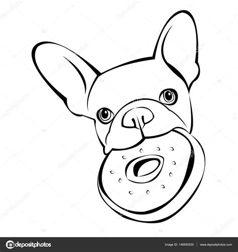 Een gemakkelijke kleurplaat die vrij eenvoudig en snel in te kleuren is en daarom geschikt is voor alle leeftijden. Bulldog, hond, dier, Frans, vector, illustratie, huisdier ...