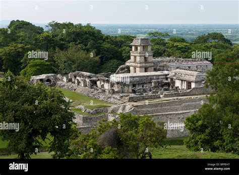 The Palace Maya Ruins Of Palenque Mexico Stock Photo Alamy