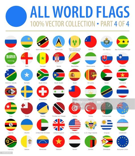World Flags Vector Round Flat Icons Part 4 Of 4 Flags Of The