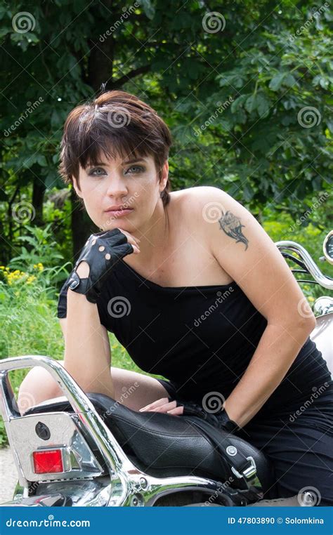 Bold And The Beautiful Girl On A Bike Stock Photo Image Of Cute