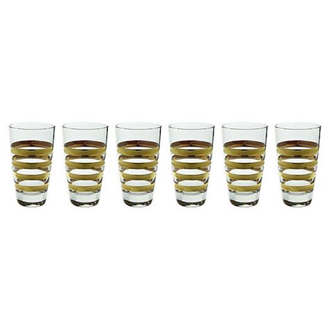 Classic Touch Vivid Brick Gold Tumblers Set Of 6 Bed Bath And Beyond