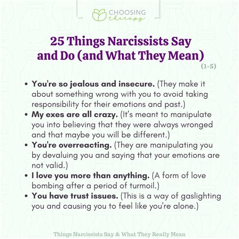 Things Narcissists Say What They Really Mean