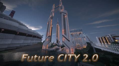 Minecraft Future City 2 0 Peacetime Futuristic City Ville Futuriste Youtube