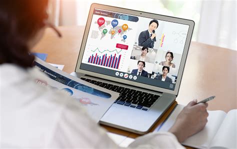 Video Conference Concept Teleconference Telemeeting Webinar Online Seminar Elearning Stock Photo ...