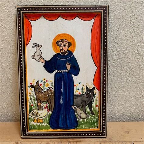 St Francis Of Assisi Retablo Painting Santa Fe Marie Etsy