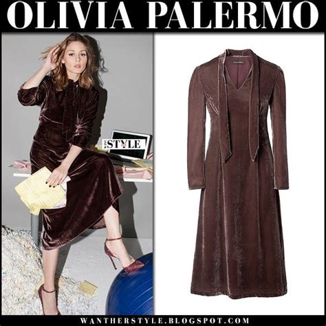 Olivia Palermo In Velvet Midi Dress For Instyle September 2017 Olivia Palermo Velvet Midi