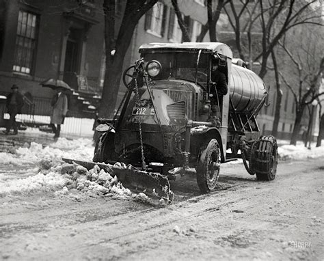 Tank Truck With Plow Clearing Snow ~ Washington Dc 1922 Snow