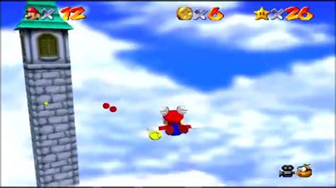 Super Mario 64 N64 Secret Star 3 The Tower Of The Wing Cap Youtube