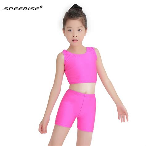 Speerise Toddler Ballet Set Exercise Tops And Shorts Gymnastics Tops For