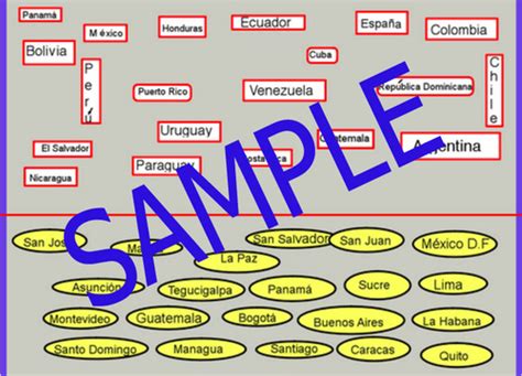 Latin American Countries And Capitals Interactive Whiteboard Activity