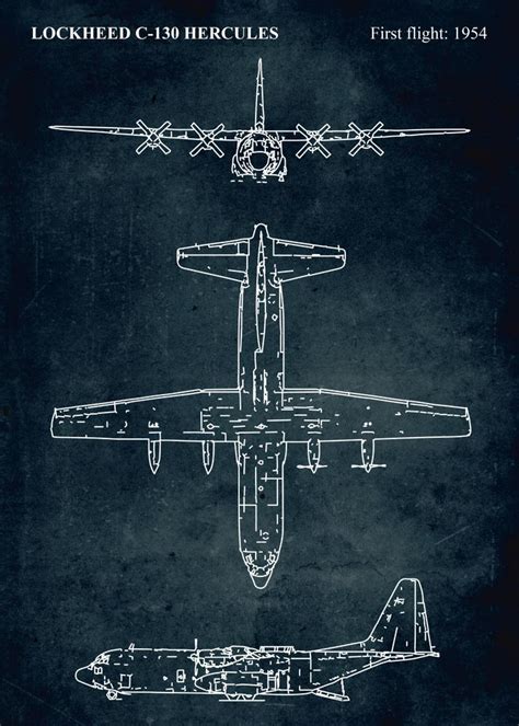 Lockheed C 130 Hercules First Flight 1954 Framed Art Print By Xavier
