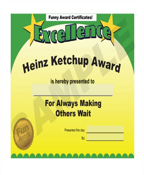 Funny Sports Awards Certificates