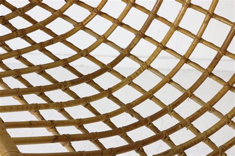 Sixties Hanging Rattan Bamboo Egg Chair By Rohe Noordwolde