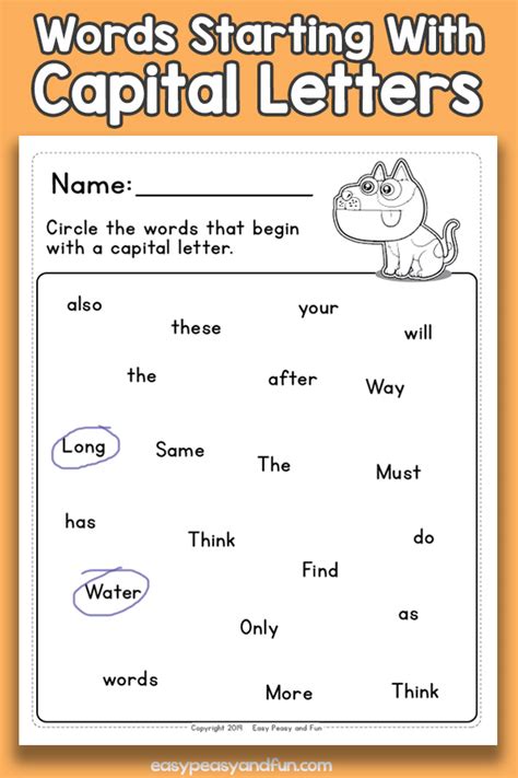 Circle The Words With Capital Letters Worksheets Easy Peasy And Fun