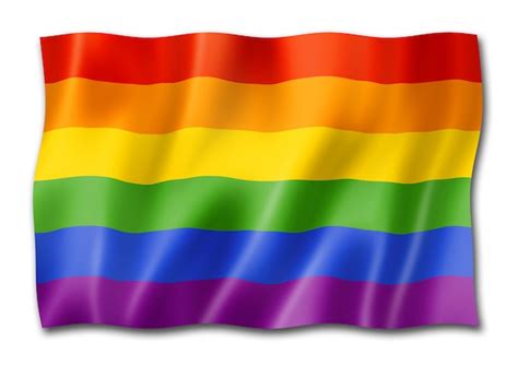 Bandeira Do Orgulho Gay De Arco íris Isolada No Branco Foto Premium