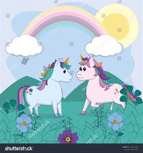 Beautiful Magic Unicorn Cartoon Stock Vector Royalty Free 1145614883