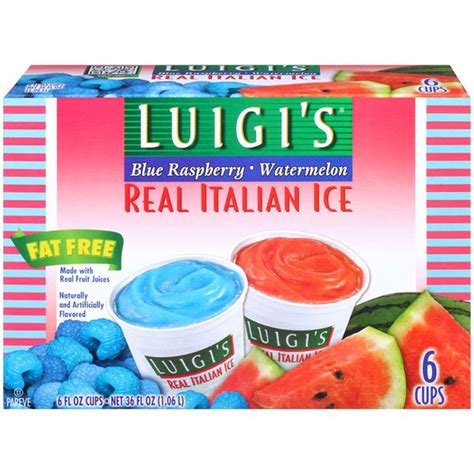 Luigis Italian Ice Real Blue Raspberrywatermelon 6 Oz From