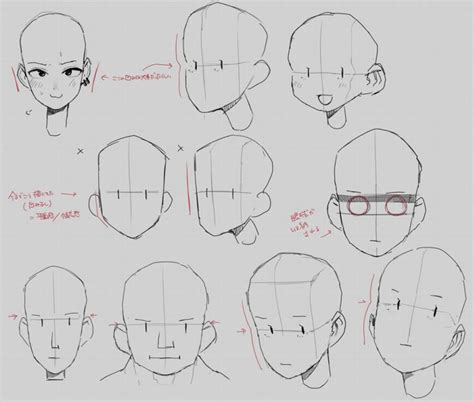 An Image Of How To Draw Anime Head With Different Angles And Hair