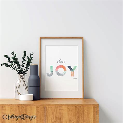 Choose Joy Watercolor Painting Print Home Decor Etsy