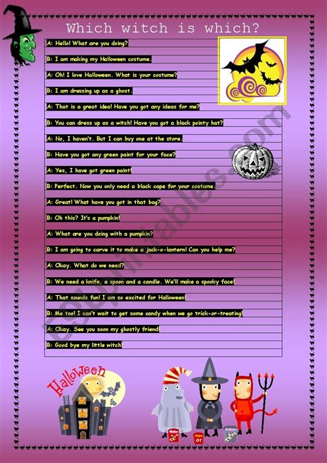 Halloween Conversation Esl Worksheet By Rosadonuria