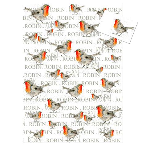 Robin Eco Wrapping Paper Greeting Cards Ts Home Sarah Boddy