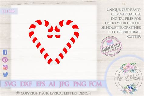 Free for commercial use no attribution required high quality images. Candy Cane Heart Christmas SVG Cut File LL135 B (114263 ...