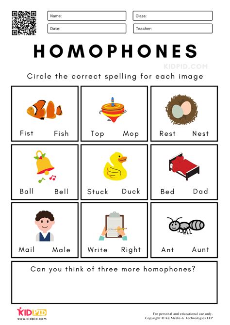 Homophones Worksheets For Grade 1 Kidpid