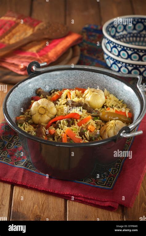 Plov Lamb And Rice Pilaff Central Asia Food Stock Photo Alamy