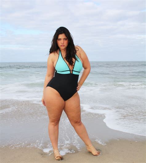Plus Size Fashion Model Denise Bidot In Swimsuit Denise Bidot