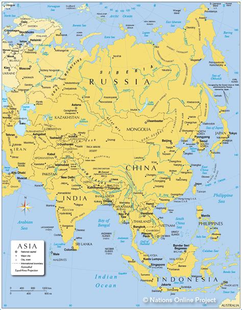 Map Of Continent Asia Nfszu Large Map Of Asia