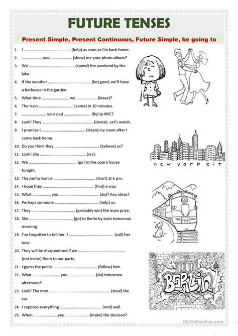 Future Tenses English Esl Worksheets For Distance Learning And