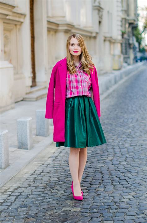 Pink And Green Outfit Pink Wish Green Outfit Outfits Green Midi Skirt