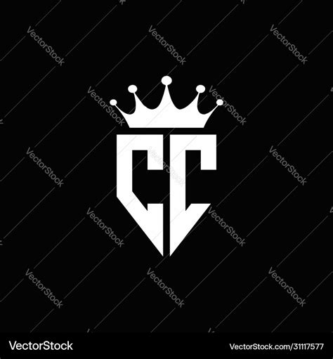 Cc Logo Monogram Emblem Style With Crown Shape Vector Image