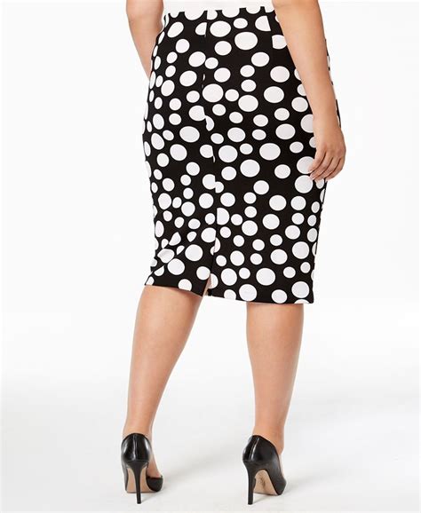 Eci Plus Size Polka Dot Pencil Skirt Macys