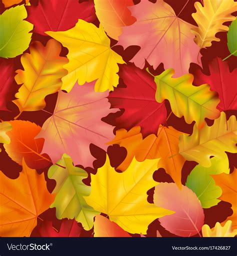Seamless Colorful Autumn Leaves Background Pattern